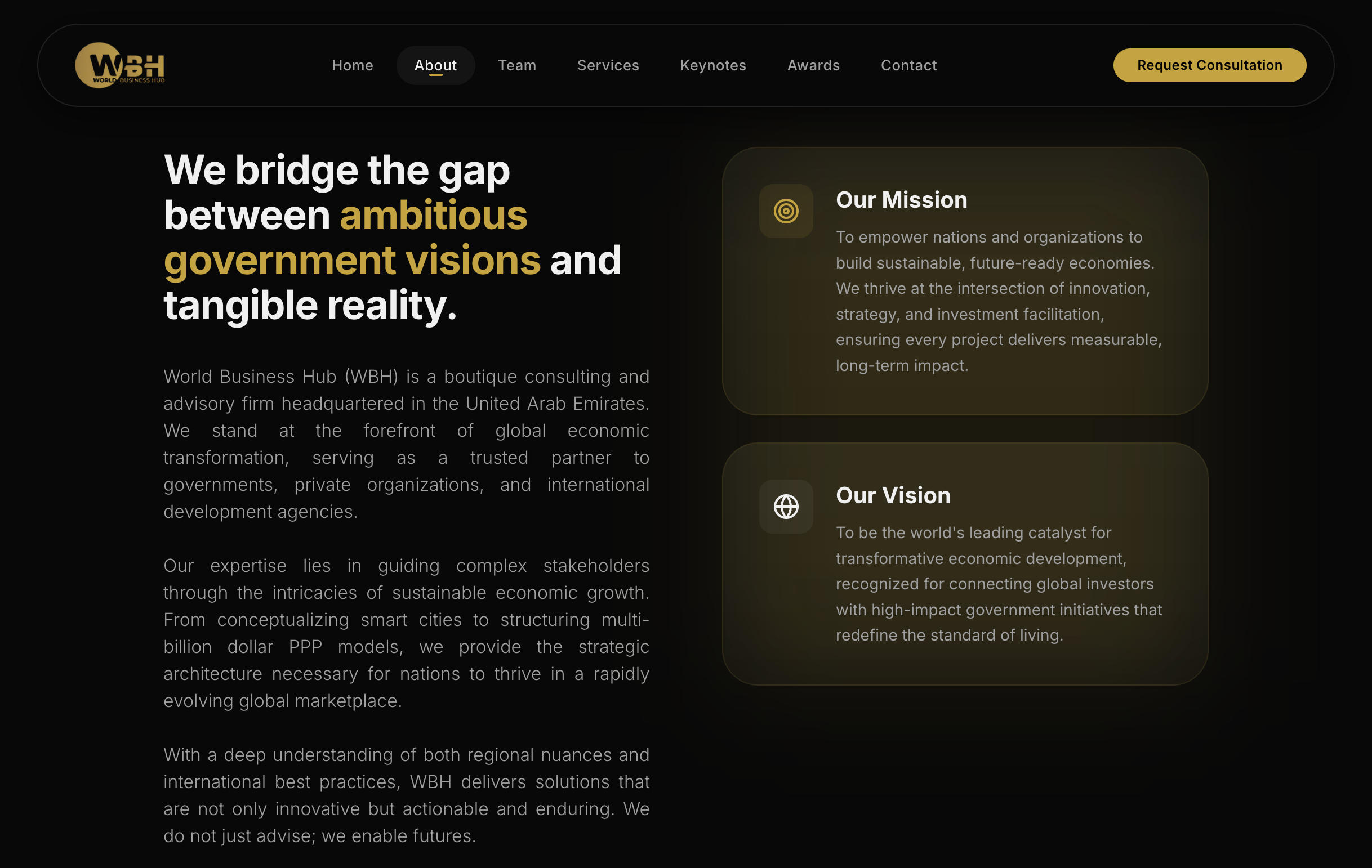 World Business Hub Challenge Mockup